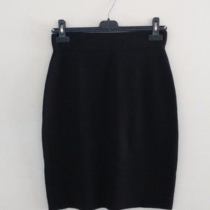 women knitted elastic waist pencil skirt, wool, size M, Cynthia Rowley, black